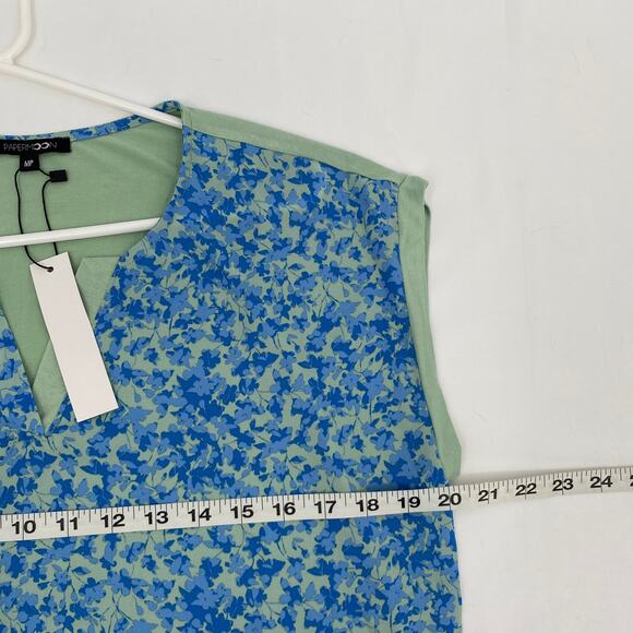 Papermoon Floral V-Neck Sleeveless Blouse Size Medium Petite - Picture 7 of 8